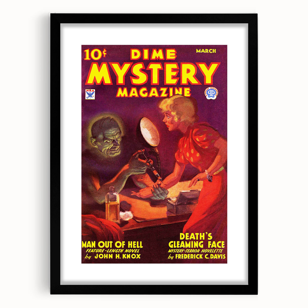 Vintage Magazine Cover Art - Dime Mystery Magazine Retro Print