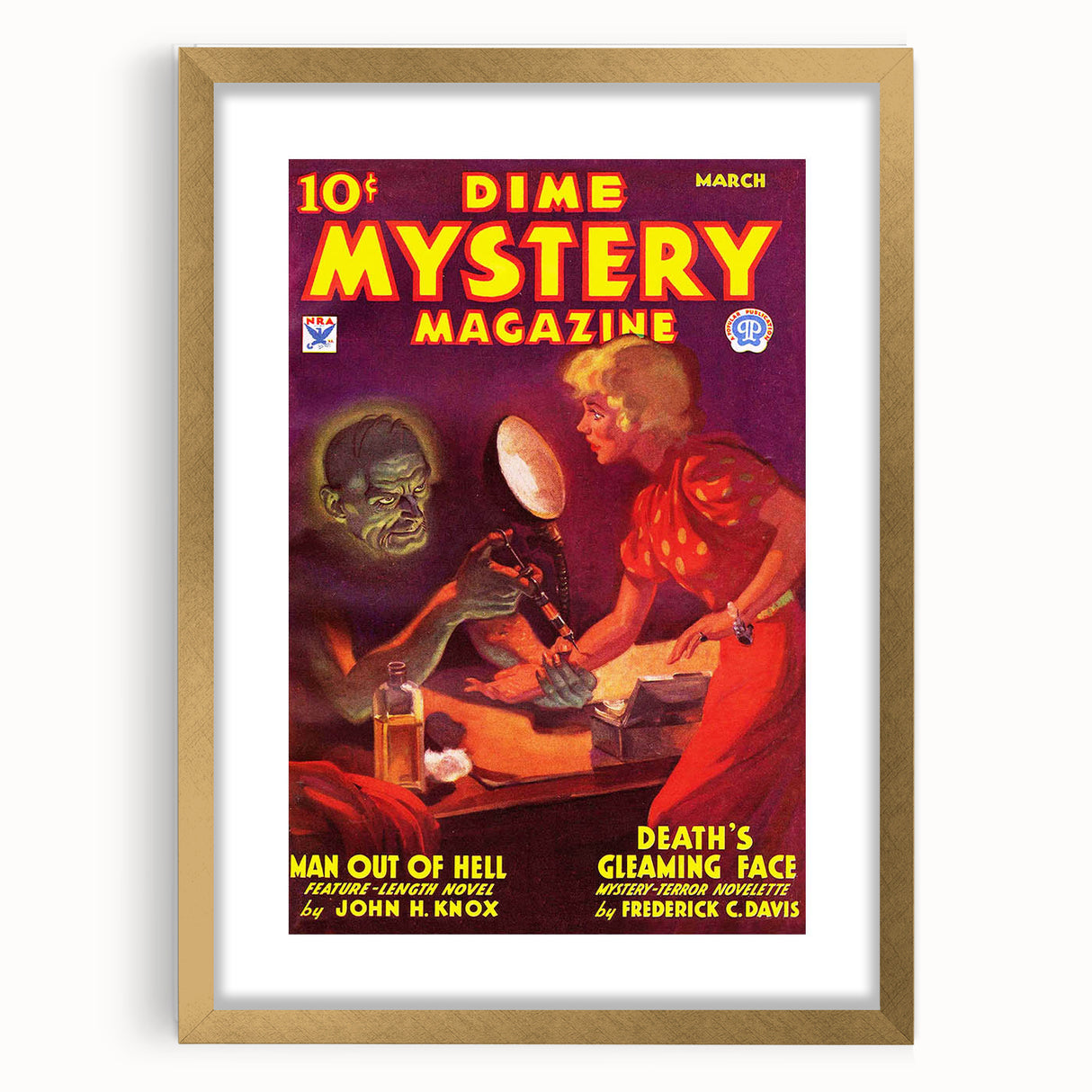 Vintage Magazine Cover Art - Dime Mystery Magazine Retro Print