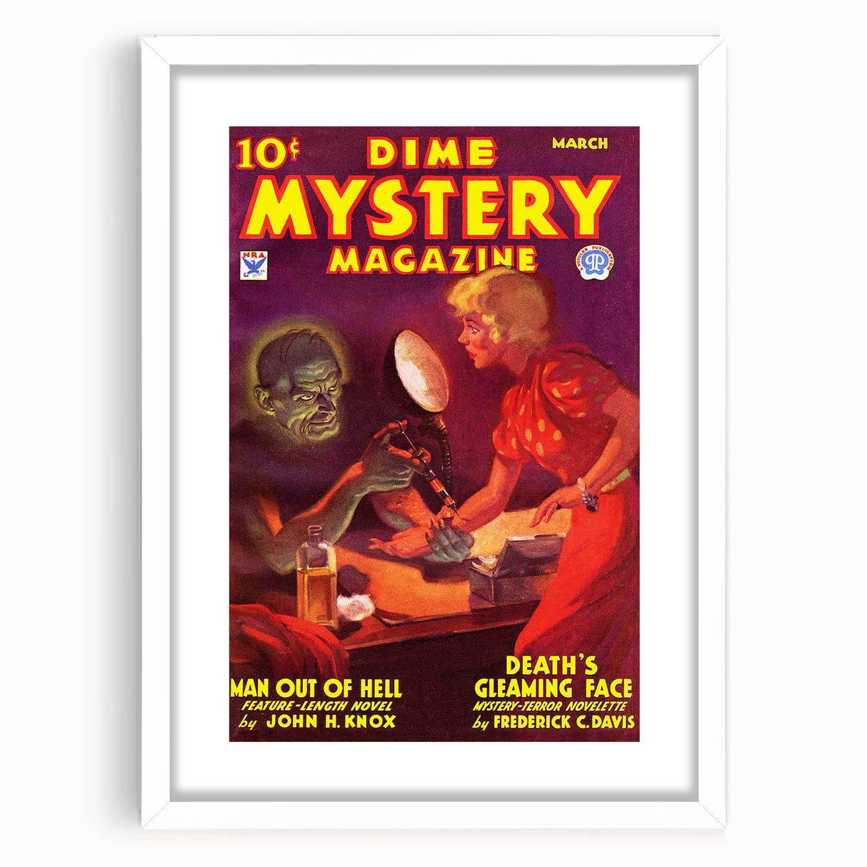 Vintage Magazine Cover Art - Dime Mystery Magazine Retro Print