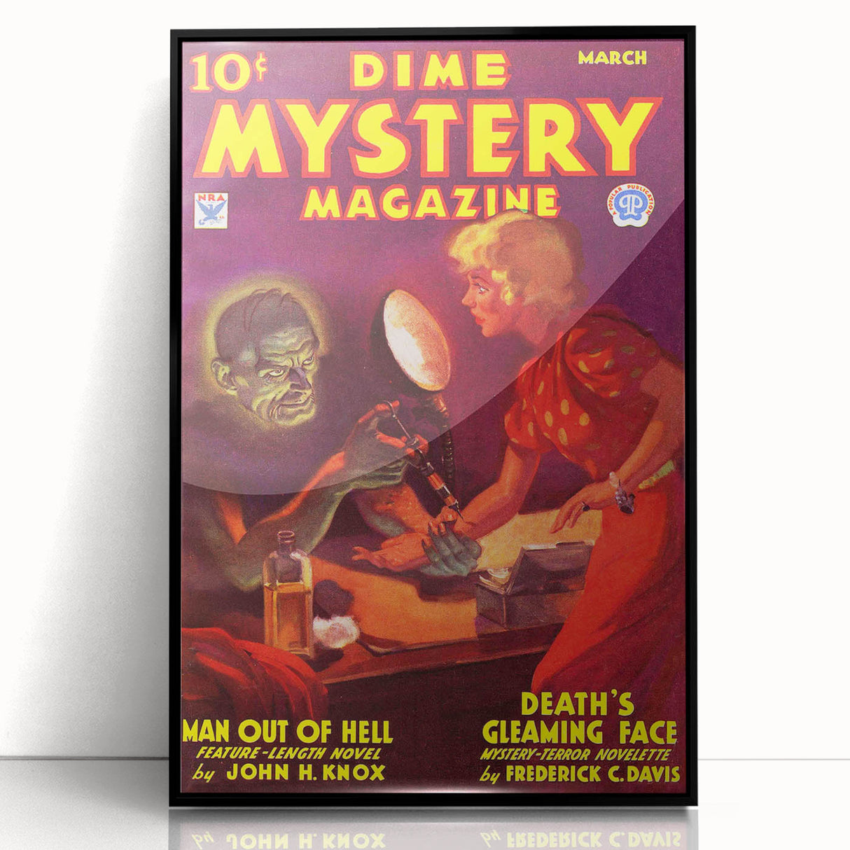 Vintage Magazine Cover Art - Dime Mystery Magazine Retro Print