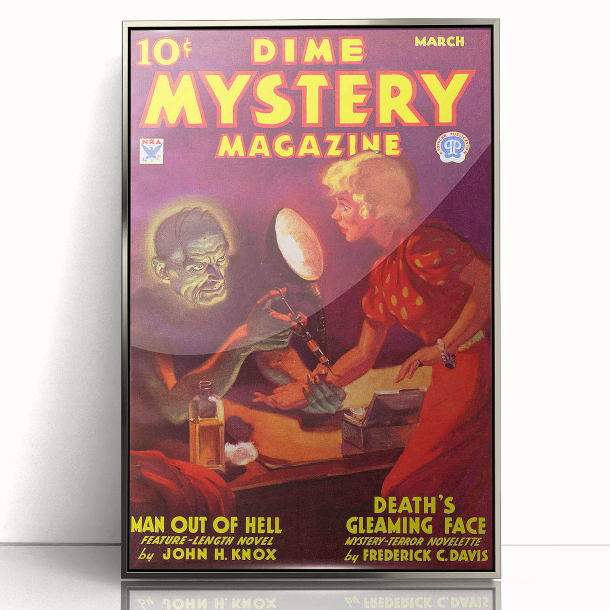 Vintage Magazine Cover Art - Dime Mystery Magazine Retro Print