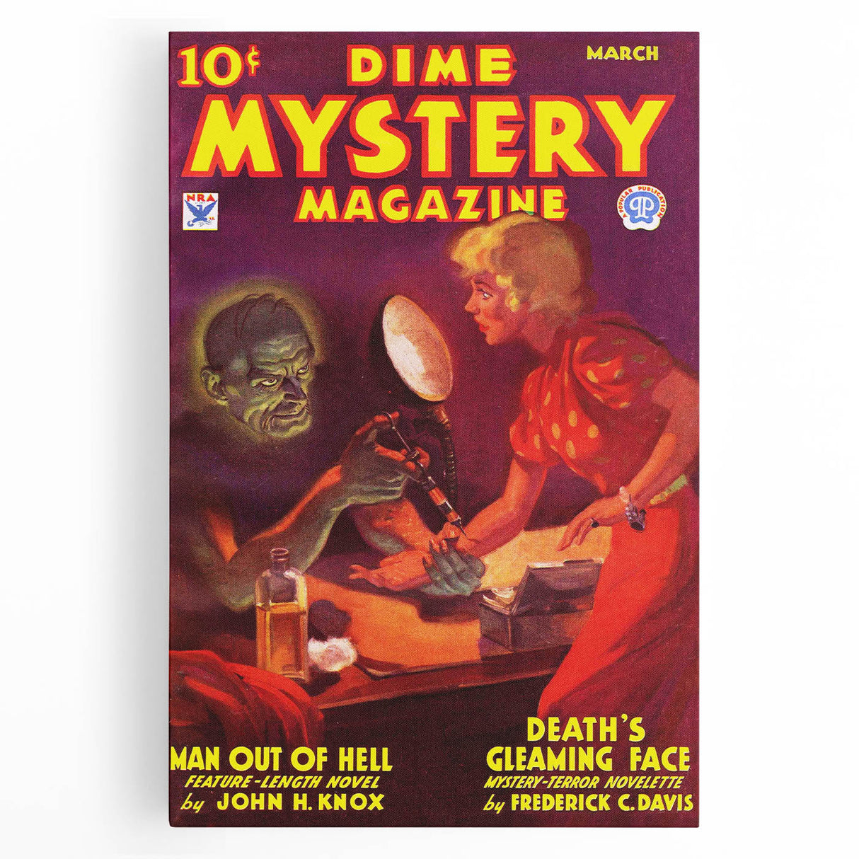 Vintage Magazine Cover Art - Dime Mystery Magazine Retro Print
