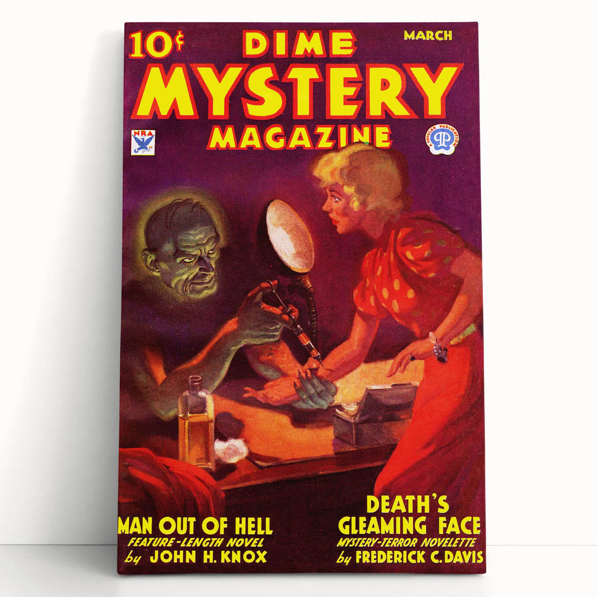 Vintage Magazine Cover Art - Dime Mystery Magazine Retro Print