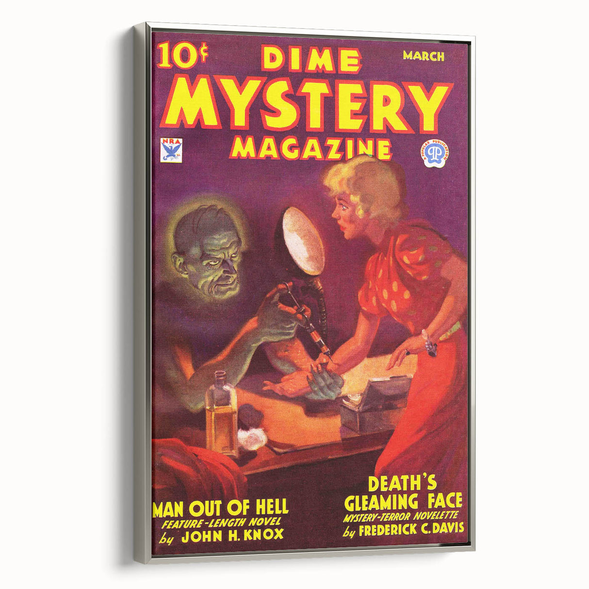 Vintage Magazine Cover Art - Dime Mystery Magazine Retro Print