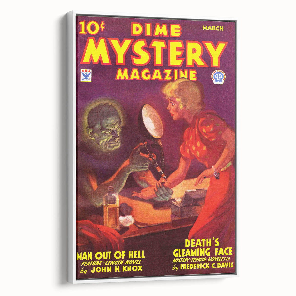 Vintage Magazine Cover Art - Dime Mystery Magazine Retro Print