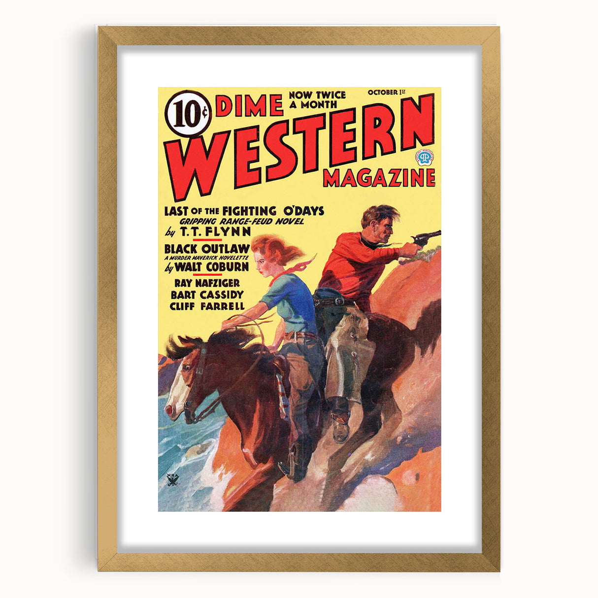 Vintage Magazine Cover Art - Dime Western Magazine Retro Print