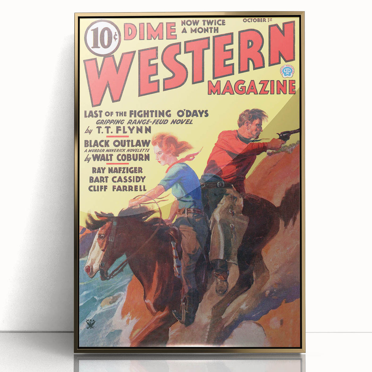 Vintage Magazine Cover Art - Dime Western Magazine Retro Print
