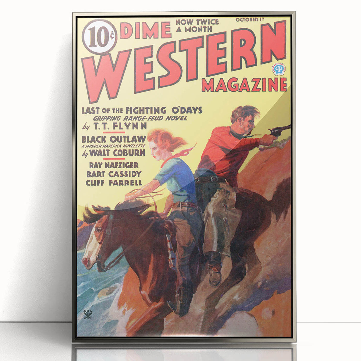 Vintage Magazine Cover Art - Dime Western Magazine Retro Print