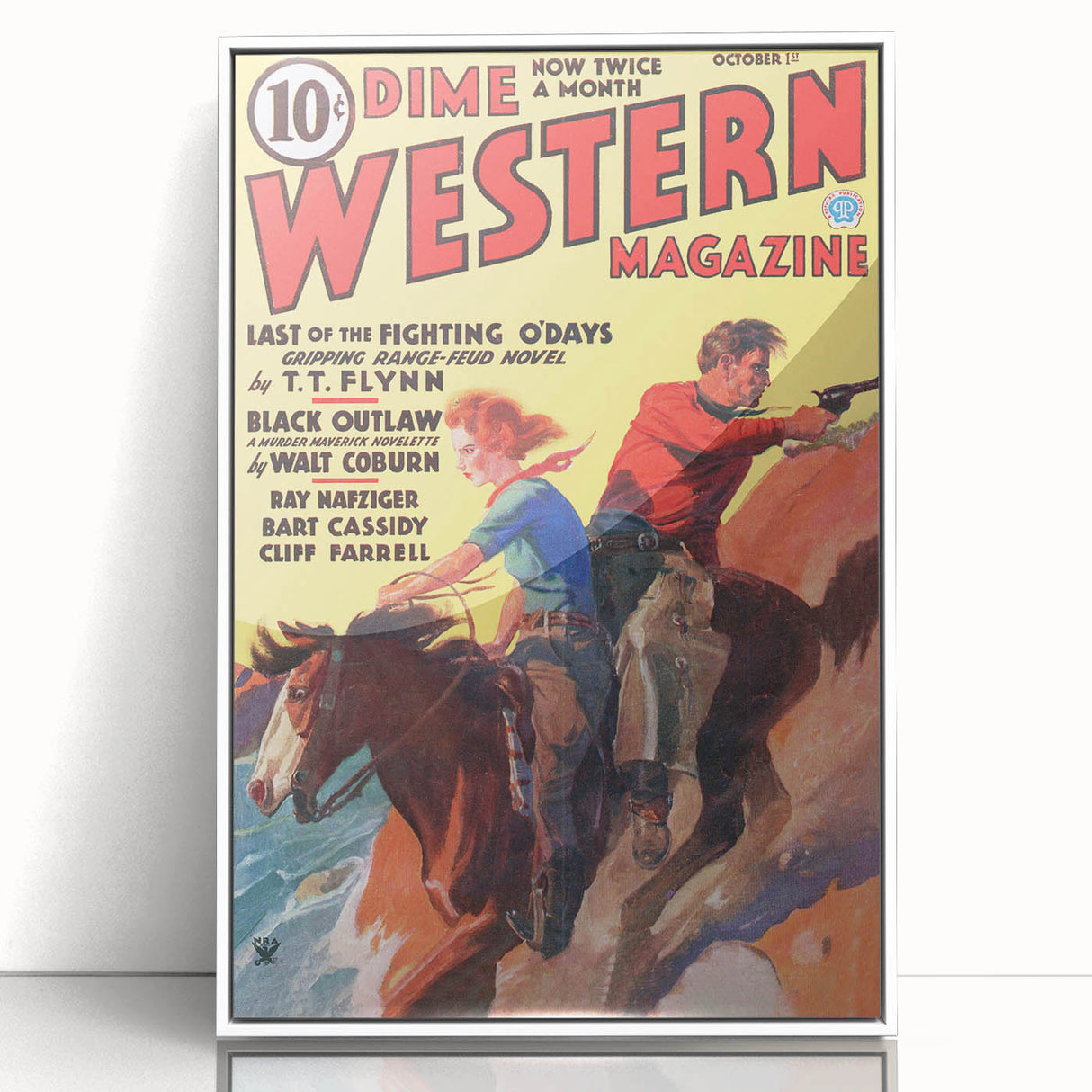 Vintage Magazine Cover Art - Dime Western Magazine Retro Print