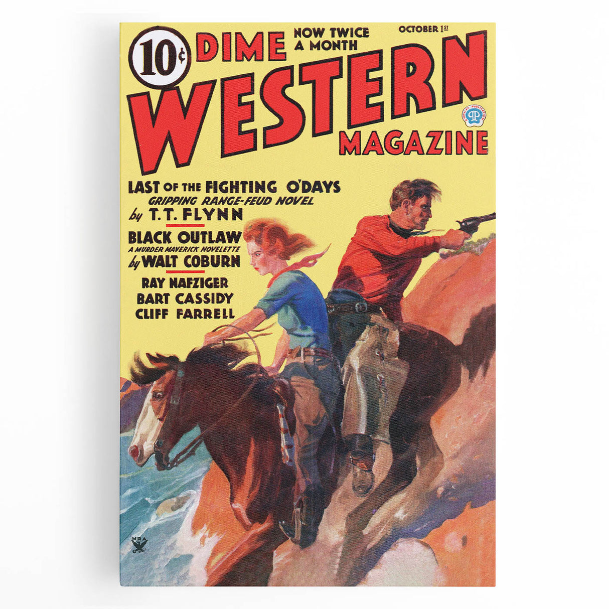 Vintage Magazine Cover Art - Dime Western Magazine Retro Print