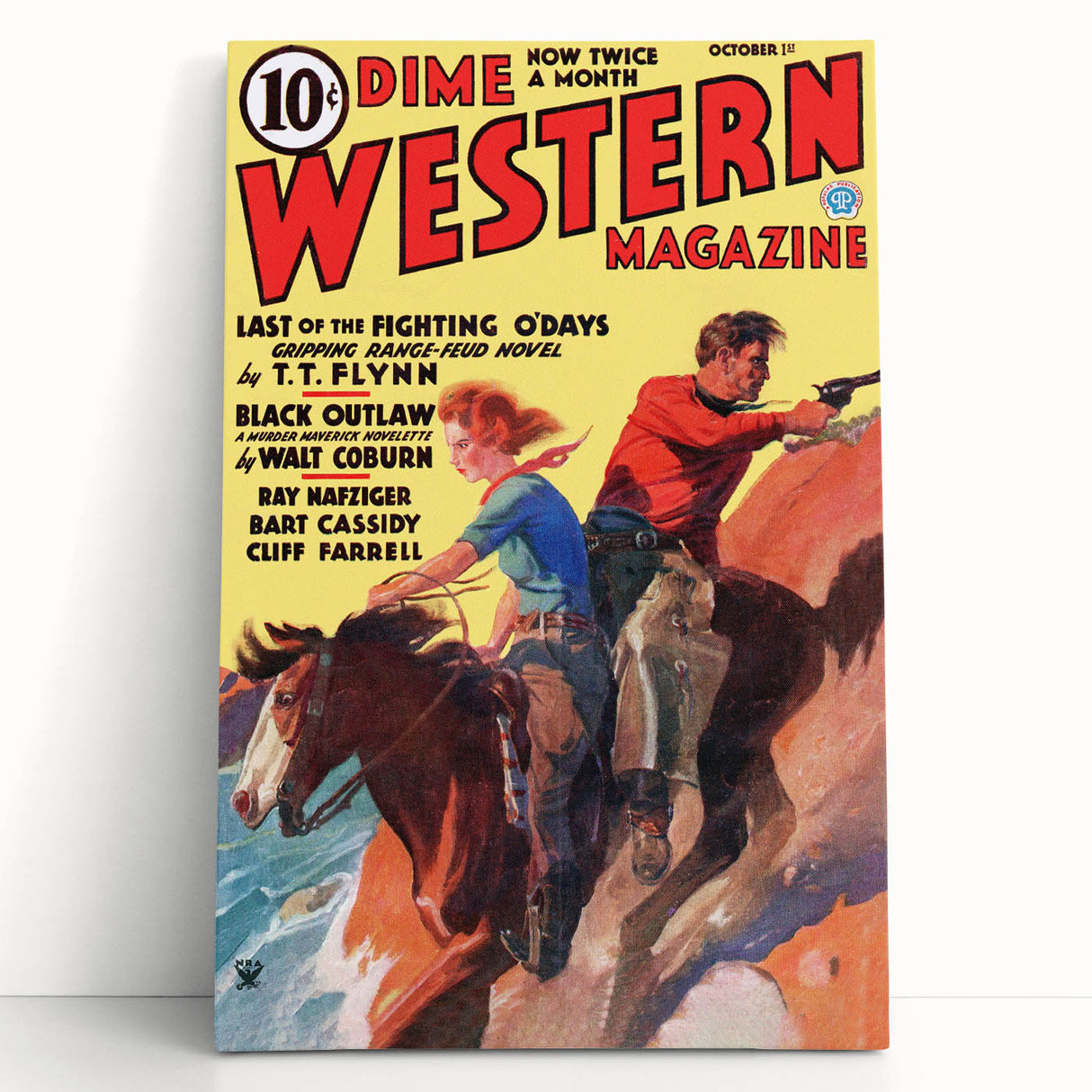 Vintage Magazine Cover Art - Dime Western Magazine Retro Print