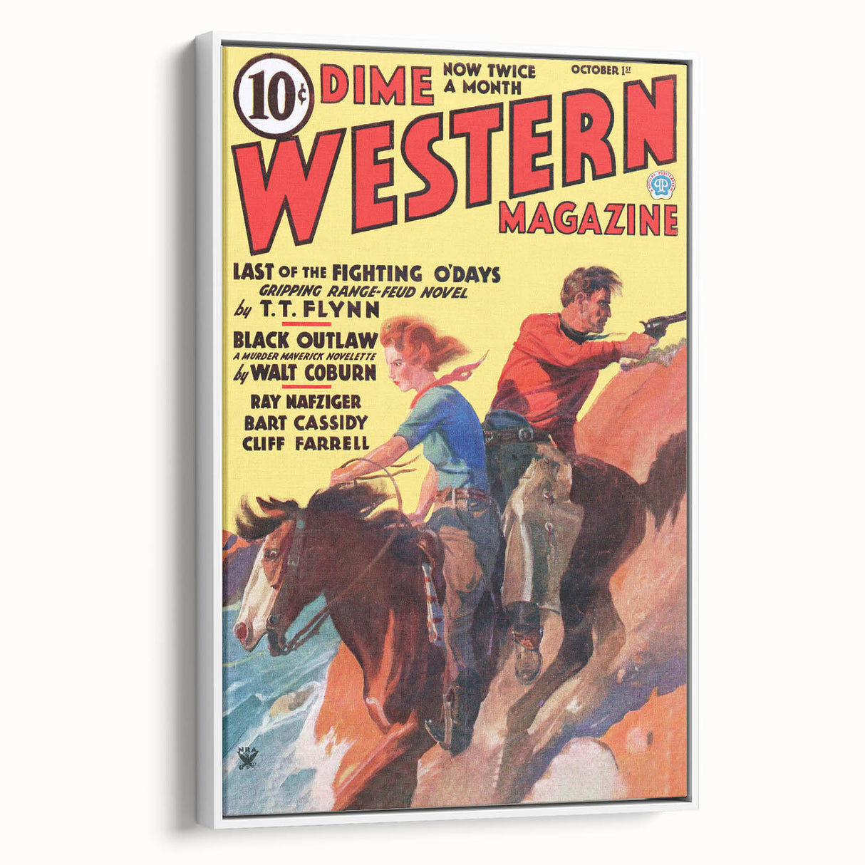 Vintage Magazine Cover Art - Dime Western Magazine Retro Print
