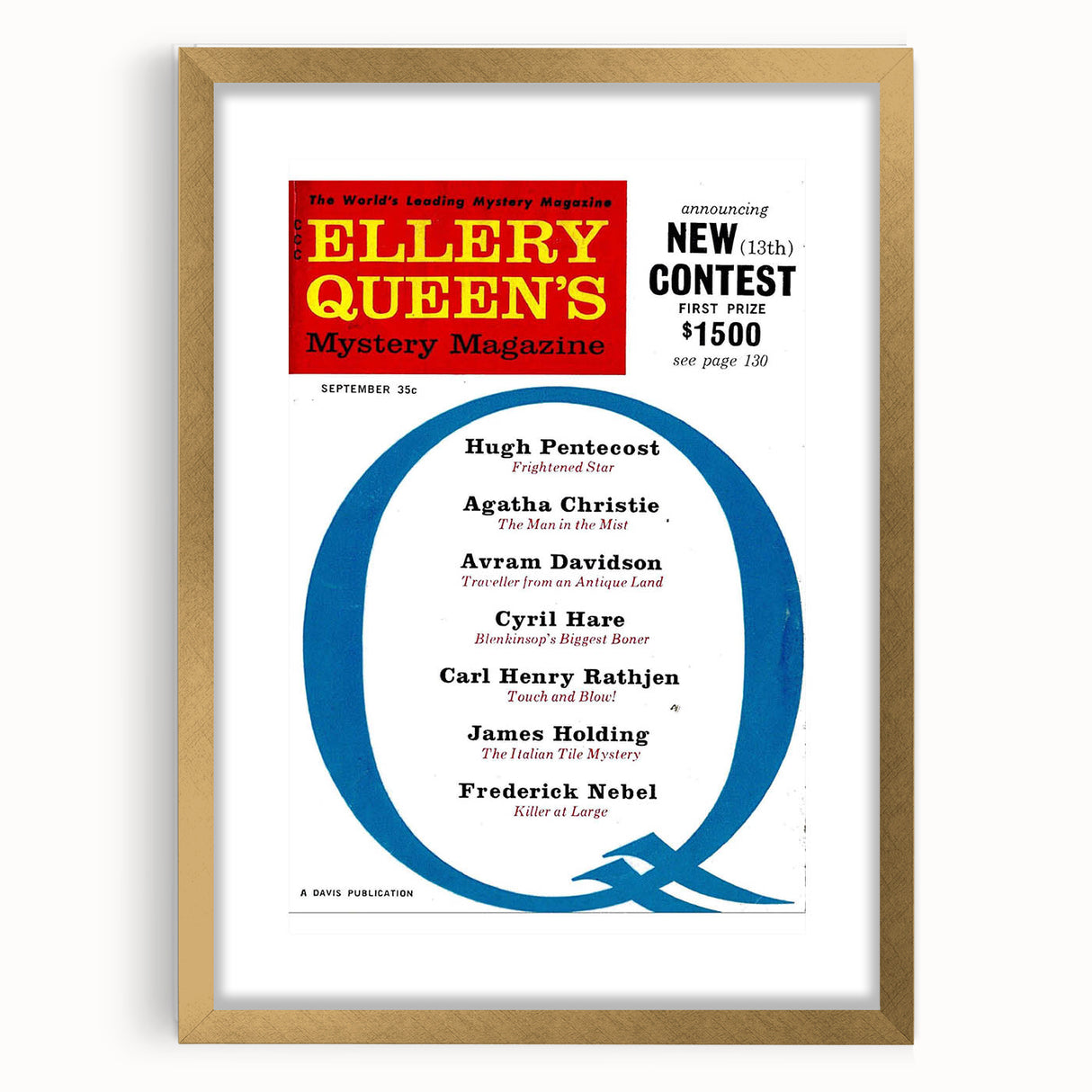 Ellery Queen’s Vintage Magazine Cover Art - Retro Mystery Print