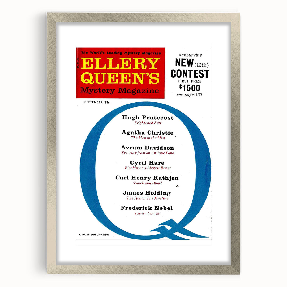 Ellery Queen’s Vintage Magazine Cover Art - Retro Mystery Print