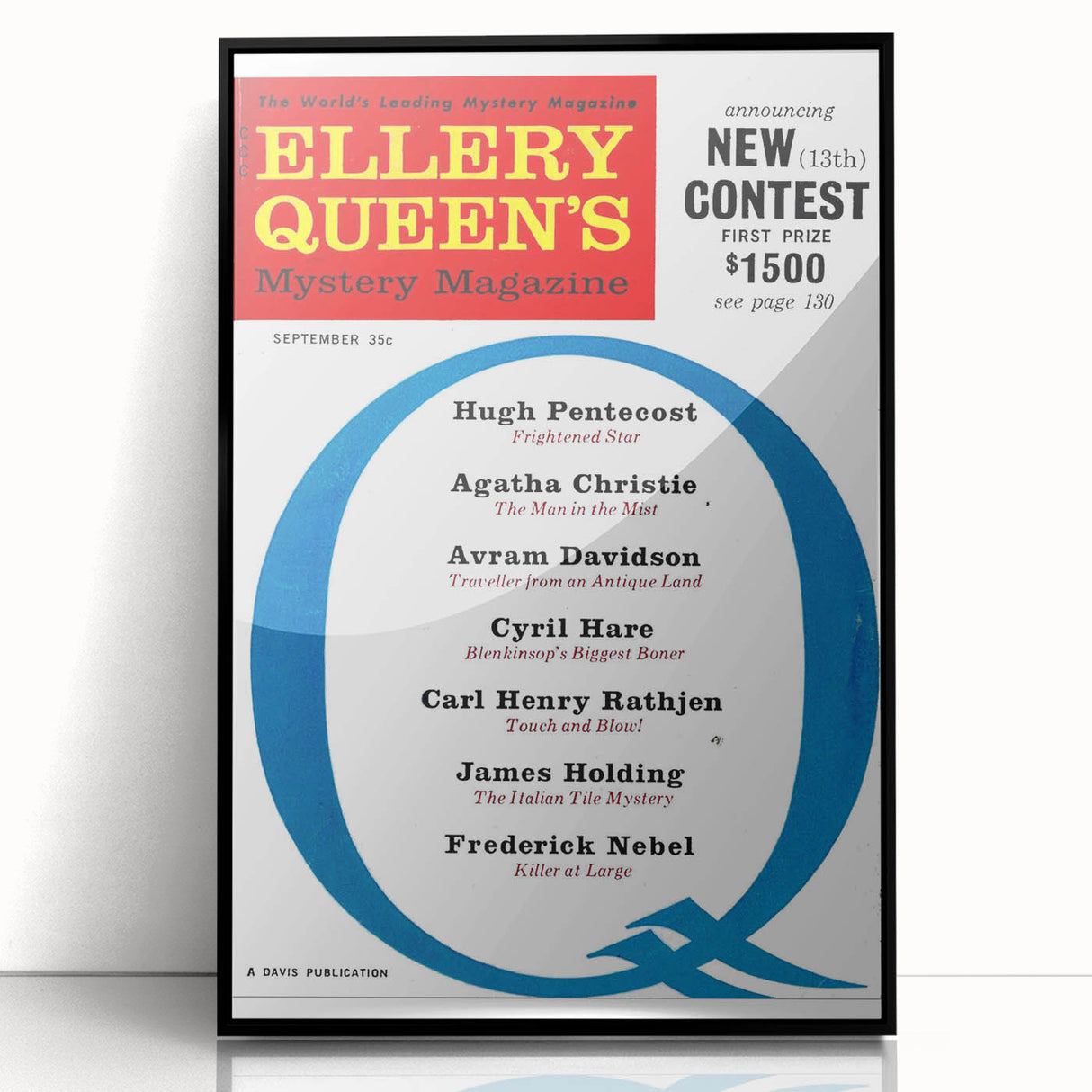 Ellery Queen’s Vintage Magazine Cover Art - Retro Mystery Print