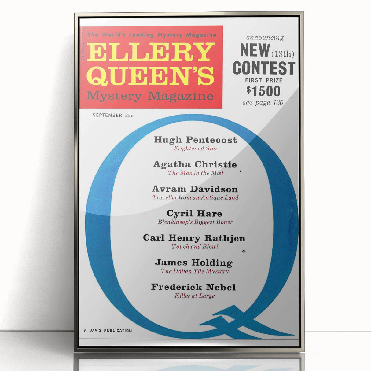 Ellery Queen’s Vintage Magazine Cover Art - Retro Mystery Print