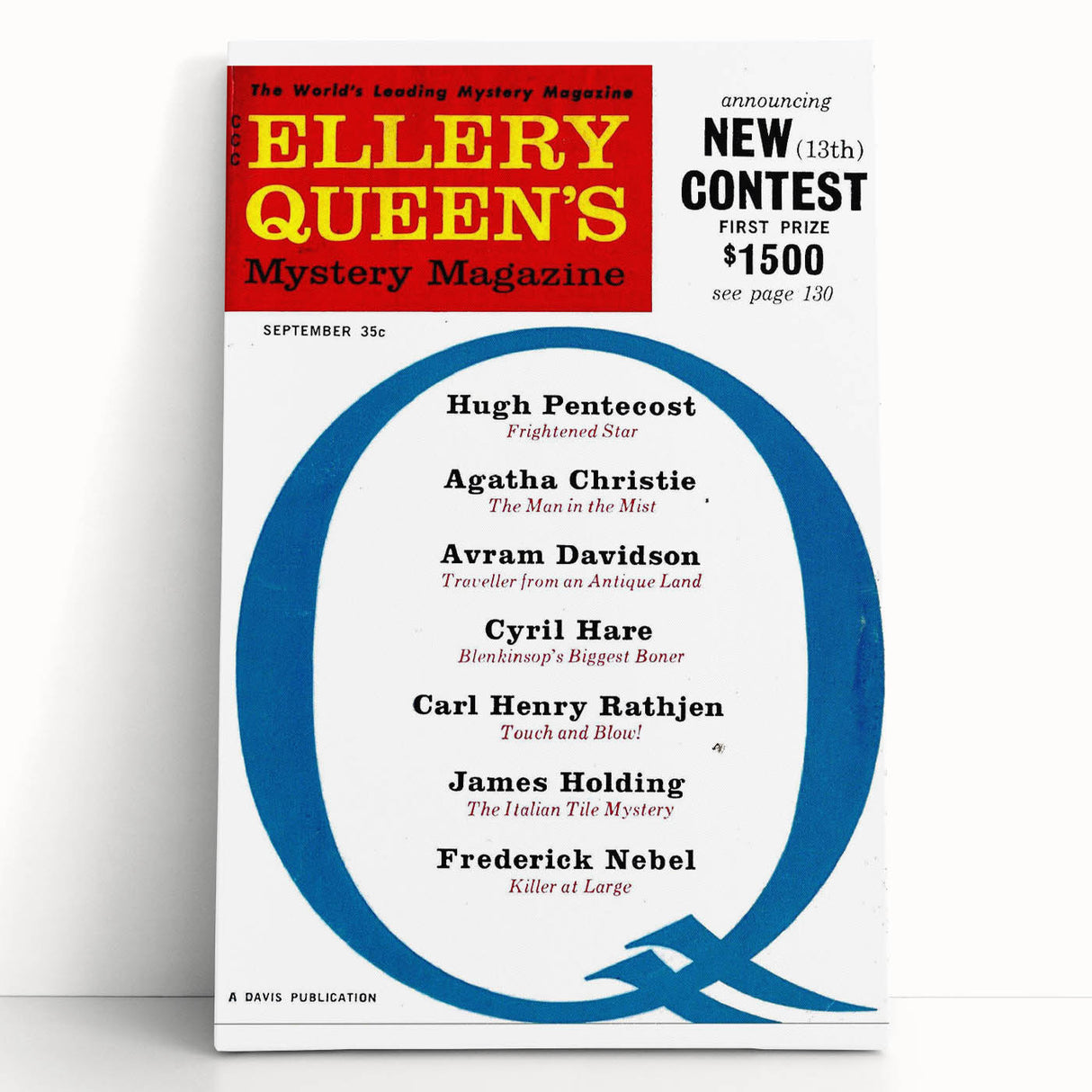 Ellery Queen’s Vintage Magazine Cover Art - Retro Mystery Print