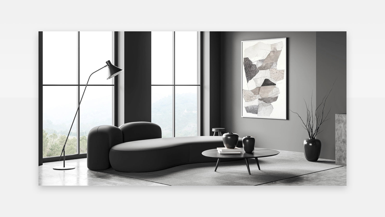 Abstract Minimalist Art - Neutral Textures and Layered Gray Tones