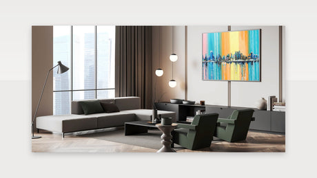 Large Abstract Architecture Canvas Print - Modern Urban Skyline Art