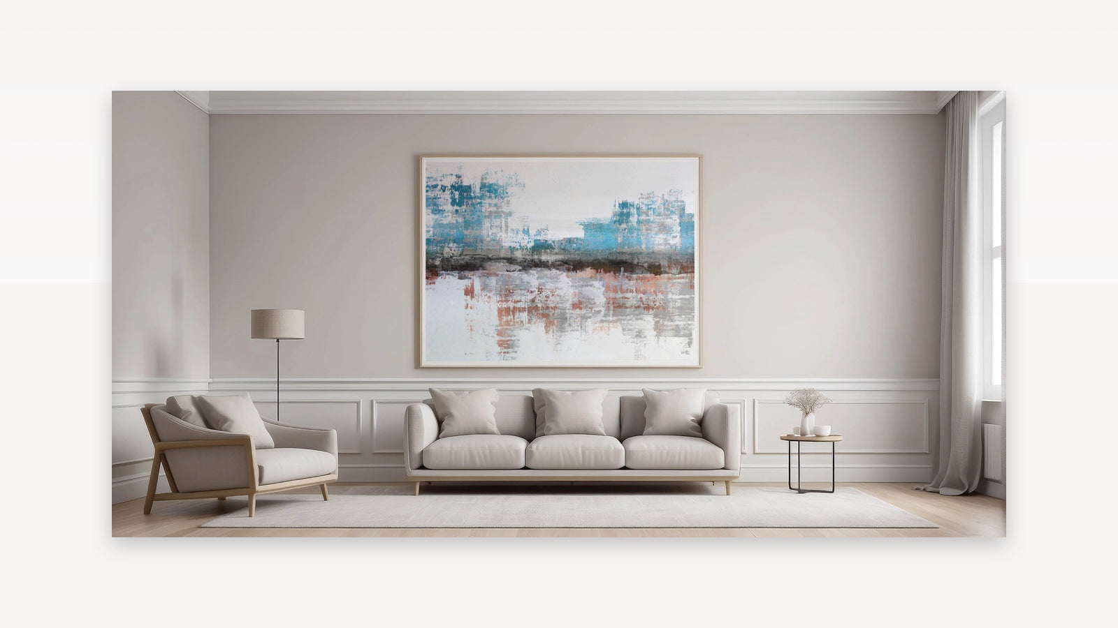 Modern Strokes and Lines Abstract Art - Geometric Line Canvas Print