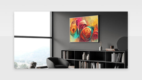 Vibrant Rainbow Rose Canvas - Colorful Abstract Floral Wall Art