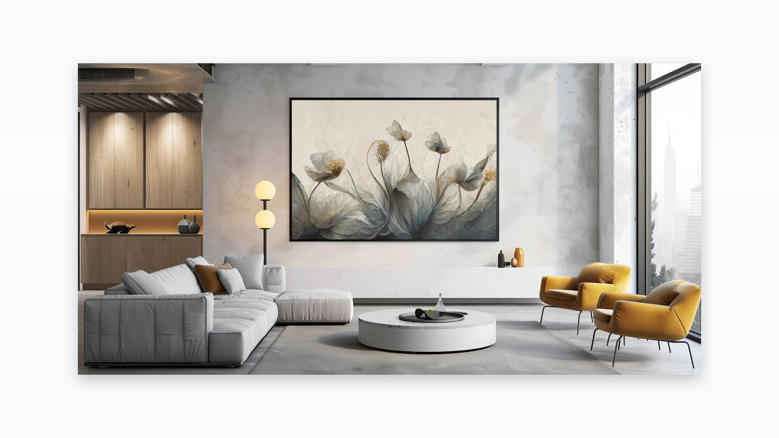 Midnight Blooms Abstract Floral Canvas | Elegant Wall Art