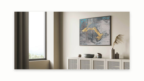Golden Brush Strokes on Textured Abstract Line Art - Modern Wall Decor
