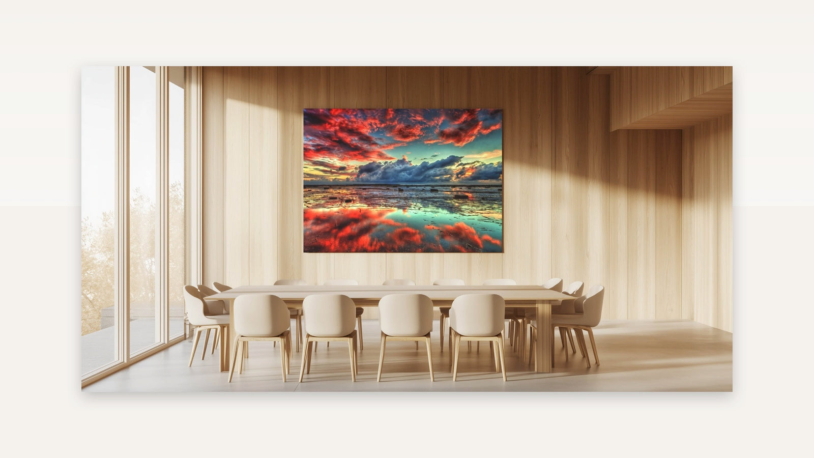 Colorful Abstract Landscapes - Dramatic Sunset Reflection Wall Art