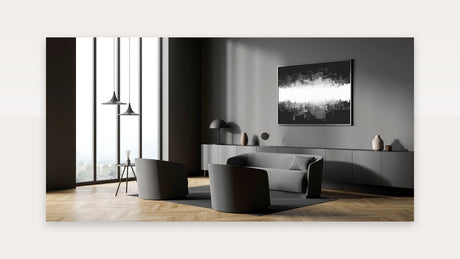 Contemporary Monochrome Abstract Black and White Canvas Art