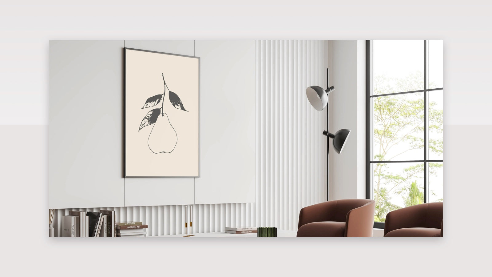 Minimalist Pear Silhouette - Modern Simple Abstract Wall Art Decor