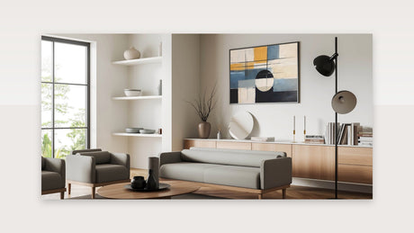 Modern Strokes and Lines Abstract Art with Geometric Design – Large Canvas