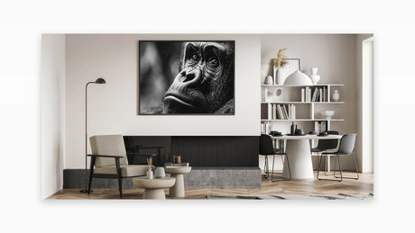 Gorilla Wall Art - Black and White Close-Up | Nature Canvas Prints