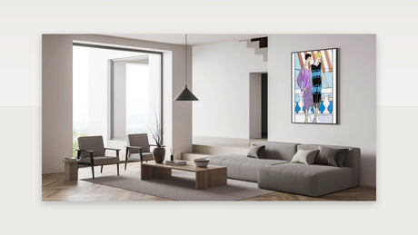 Chic Art Deco Wall Art - Two Fashionable Women in 1920s Balcony Scene