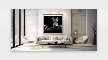 Zebra Portrait in Black and White - Wildlife Photography Wall Art