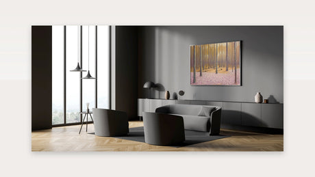 Golden Forest Abstract Wall Art - Soft Floral Nature Canvas Print