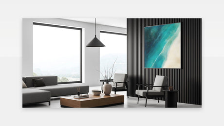 Colorful Abstract Wall Art – Coastal Drift in Turquoise & Sand