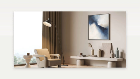 Modern Abstract Wall Art - Blue Beige Flow for Contemporary Decor