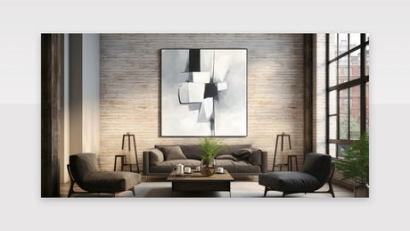 Geometric Abstract Wall Decor - Modern Black & White Canvas Design