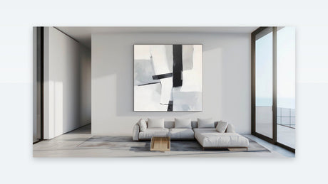 Abstract Art Prints - Bold Black & Gray Modern Minimalist Canvas