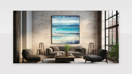 Ocean Breeze Abstract Wall Art - Blue & Teal Modern Canvas Print