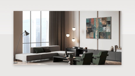 Geometric Abstract Art Prints - Earth-Toned Grid Composition