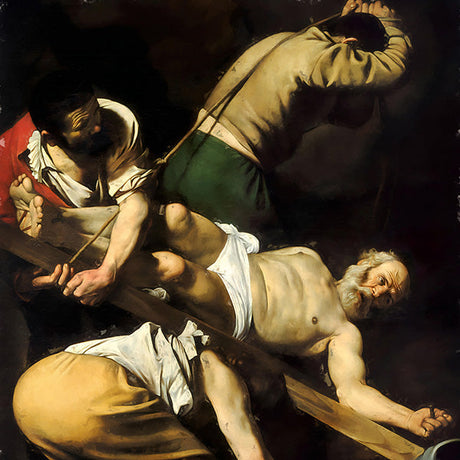 Modern art wall image featuring a barechested mythological figure by Caravaggio
