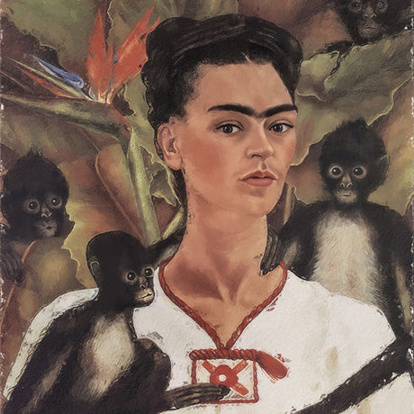 Contemporary avant-garde self-portrait featuring modern art techniques with acrylic and watercolor paint