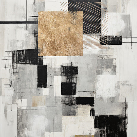 Modern black and white abstract art collage canvas print from the 'Contemporary and Modern' wall art collection.