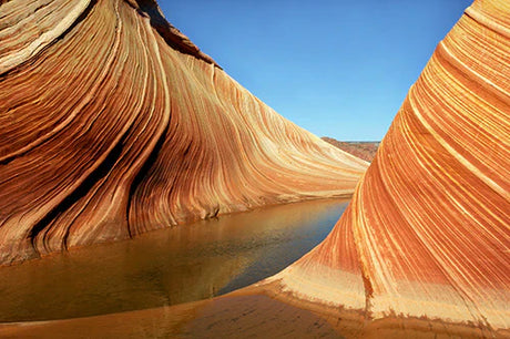 Stunning geological formation wall art featuring Coyote Buttes terrain, badlands, and aeolian landforms.