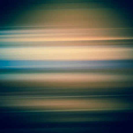 Dynamic motion photography wall art with abstract horizontal light streaks in warm tones, modern minimalist print for contemporary home decor