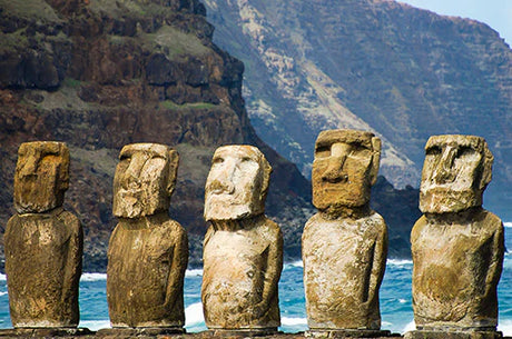 Wall art featuring the historic Easter Island rock formations, a World Heritage Site and popular tourist attraction.