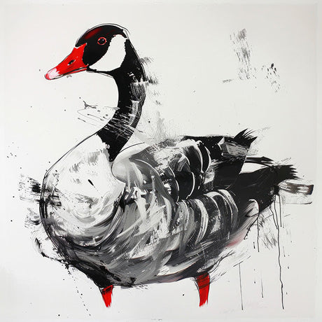 Goose wall art featuring a detailed bird painting with ducks, perfect for enhancing your home decor.