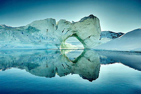 Blue glacier ice arch wall art from the Greenland collection, featuring sea ice and iceberg formation.