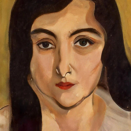 Self-portrait wall art from Henri Matisse collection highlighting facial features and expressions.